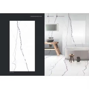 Statuario White Faux Marble Porcelain Slab Tiles 1200x2400mm 1,2x2,4 m para encimeras de cocina Piedra sinterizada Cuarzo - Product Image 2