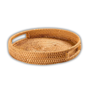 ตะกร้าหวายหวายทรงกลมทำด้วยมือแบบเวียดนาม/ถาดทนทานและมีสไตล์สั่งซื้อตามสั่ง - Product Image 1