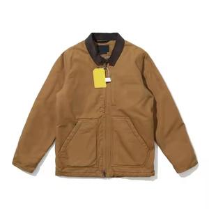 Vêtements de ville de luxe personnalisés veste de travail vintage en toile à logo lourd en coton vierge avec fermeture éclair pour hommes - Product Image 1