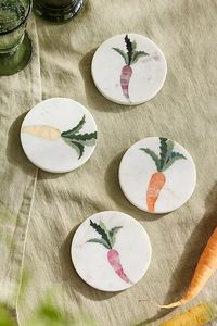 Vente chaude Sous-verres en marbre floral blanc avec incrustation de nacre Sous-verres fabriqués à la main Ensemble de vaisselle décorative Fournisseur - Product Image 6