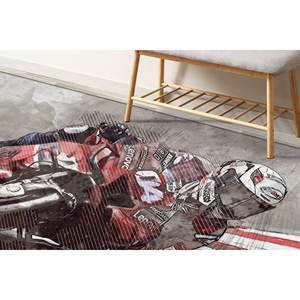 Tapis imprimé moto, tapis rouge, tapis pour chambre de garçon, tapis de voiture, tapis en velours de luxe - Product Image 3