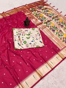 Saris en coton Sungudi avec une magnifique bordure en zari, imprimé à carreaux, décontracté et pour les fêtes, pur coton provenant d'un fabricant indien - Product Image 2