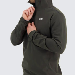 Chaqueta Anorak de entrenamiento al aire libre de secado rápido transpirable elástica ligera personalizada para hombre cierre de cremallera a prueba de viento estampado de concha suave - Product Image 3