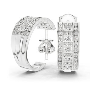 0.608 CT Lab Diamond <b>Earring</b> Round Brilliant Cut VVSVS EF CVD 18KT, 14KT, 10KT Gold & 925 Silver with <b>Moissanite</b> Rose, - Product Image 4