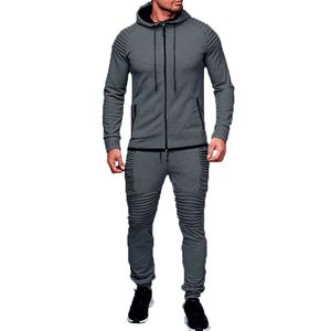 Chándal de calle para hombre, conjunto de cremallera completa OEM con estampado de logotipo, atuendo urbano elegante para marcas de moda y deportes juveniles - Product Image 2