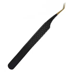 Pinces à épiler professionnelles en acier inoxydable pour extensions de cils avec pointes lisses - Antistatiques et durables - Product Image 3