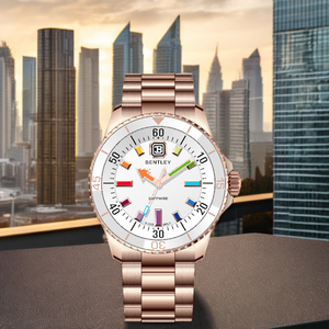 Elegante reloj de cristal de zafiro de 42mm con correa extra y cuarzo suizo en el interior - Product Image 4