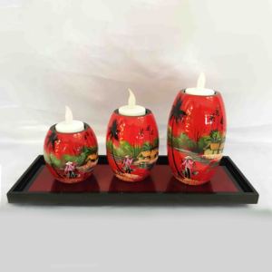 Luxury lacquer <b>candle</b> holder handmade lacquered <b>tea</b> <b>light</b> stand lacquerware for home accessory - Product Image 4