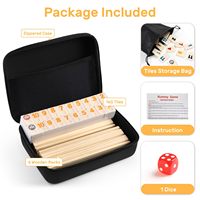Jeu de Rummy Cube édition 6 joueurs avec 6 plateaux/supports en bois, 160 tuiles Rummy à grands chiffres, Mahjong, Rummikub, Bananagrams
