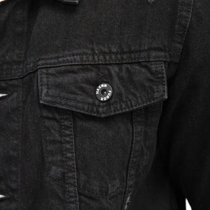 Fabricant de vestes en tissu denim et coton personnalisé en usine, veste en jean OEM à lavage pigmenté pour homme personnalisé - Product Image 6