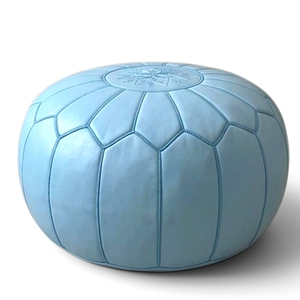 Moroccan Leather Pouf Ottoman Handmade Traditional Modern Home Furniture with Cushion for Living Room <b>Bedroom</b> Home <b>Stool</b> - Product Image 1