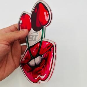 Acrylic Lash <b>Tiles</b> <b>Magnetic</b> Holding Tweezers for Lash Extension Lips with Cherries Design Custom Logo Sustainable Eyelash <b>Tiles</b> - Product Image 4