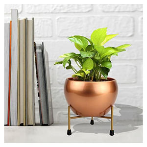 Jardinière en métal de taille personnalisée pour décoration intérieure et extérieure de la maison Jardinière en or moderne avec support Pot de fleur élégant pour jardin et salon - Product Image 1