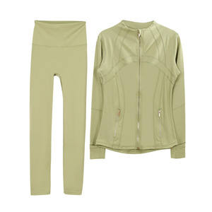 Veste de course ultra-douce effet seconde peau, coupe ajustée, entièrement zippée, à manches longues, avec passe-pouces, haut de <span class=keywords><strong>yoga</strong></span>, vêtements de sport athlétiques pour femme - Product Image 6