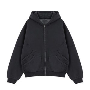 Top Premium Heavyweight Fleece Zip up Sudaderas con capucha Logotipo personalizado Jersey para hombre Sudadera con capucha Relax Fit Sudadera con capucha de gran tamaño - Product Image 2