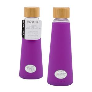 Apana 15oz Purple American Style <b>Glass</b> Water Bottle Premium <b>Drinkware</b> Made in China - Product Image 1