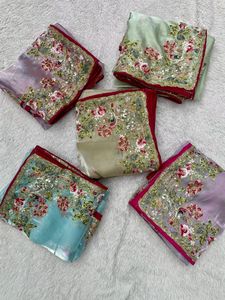 Sari indio de seda pura de Chinon con blusa elegante, ropa tradicional exclusiva para fiesta, boda, Festival, Ropa Étnica, último diseño - Product Image 2