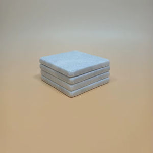 Juego de Cuatro Posavasos de Mármol Travertino Natural, Posavasos Minimalistas Modernos para Bebidas - Product Image 1