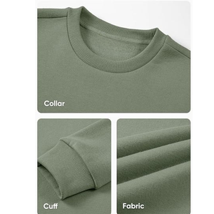 Sweat-shirt ample à col rond de couleur unie et à manches longues pour hommes pulls en tissu imprimé d'usine personnalisés pour le commerce extérieur - Product Image 6