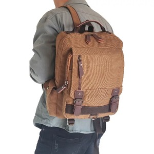 Haute qualité mode couleur unie voyage portable élégant vintage unisexe toile sac à bandoulière pas cher mignon hommes d'affaires sac à dos - Product Image 4