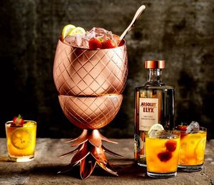 Pineapple Cut <b>Wine</b> and Water <b>Glass</b> Made of <b>Copper</b> and Iron Tableware <b>Glass</b> for Table Top and Decorative <b>Glass</b> Healthy for Drink - Product Image 1