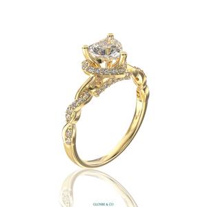 Anillo de Diamante Moissanita Redondo Sintético (cultivado en laboratorio) para Mujer, Uso Diario, Corazón 6x6 mm - Product Image 2