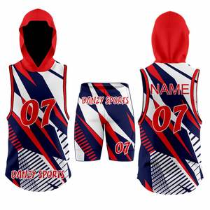 Ensemble de compression d'entraînement pour joueurs de football américain 7v7, style américain, maillots personnalisés sublimés à 7 drapeaux, 100% polyester - Product Image 5