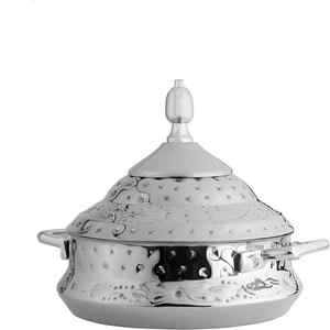 Casserole ronde en verre plaqué or Design royal et chauffe-plats en métal parfait durable pour tous les repas et occasions modernes - Product Image 3