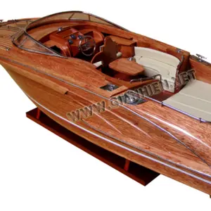 Rivarama Natural Wood Finished / Wooden Model Boats / Riva Rama 44 Model Ship