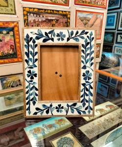 Luxury Handmade Blue White Resin Inlay Picture <b>Frame</b> Decorative Bone Style for Home Office for Tabletop Decorative Photo Display - Product Image 3