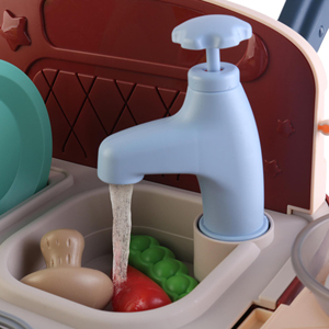 ROBINCOOL 2-in-1 <b>Kitchen</b> Cart Kitchenette Convertible to Shopping Cart with LED Lights and Circuit <b>Kitchen</b> & Food <b>Toys</b> - Product Image 5