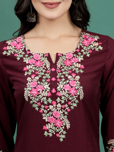 Kurtis de Mujer Estilo Indio-Pakistaní, Corte Recto, Línea A, Poliéster, Estampado Floral, Manga Larga, Cuello Elegante, Listos para Usar, Venta al Por Mayor - Product Image 6