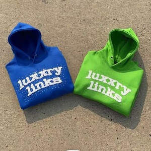 Sweat à capuche à fermeture éclair sur le devant avec logo personnalisé pour hommes, streetwear d'hiver en coton éponge française. - Product Image 4