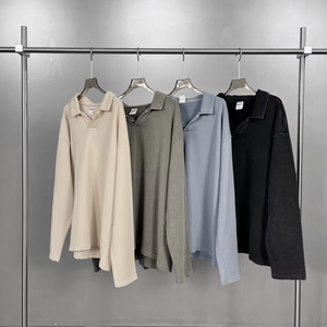 100% coton polaire poids lourd casual hommes à manches longues sweat Street Wear vêtements sérigraphie Vintage lavage à l'acide hommes - Product Image 5