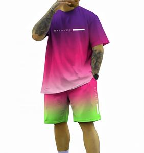 Ensemble t-shirt et short d'été imprimé personnalisé pour homme Streetwear deux pièces surdimensionné - Product Image 2