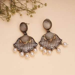 Vintage Oxidized Silver Dangle <b>Earring</b> for Women Gift for her - Product Image 3