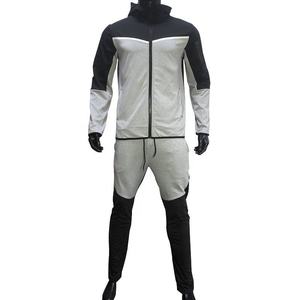 Chándal deportivo para hombre con logotipo personalizado del fabricante, conjunto de chándal con capucha y cremallera completa de poliéster Tech Fleece, chándal de dos piezas - Product Image 1