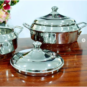 Hot Pot décoratif de conception de fantaisie avec le réchauffeur décoratif de buffet de table de couvercle doré pour des fournitures d'hôtel par le monde indien en métal - Product Image 5