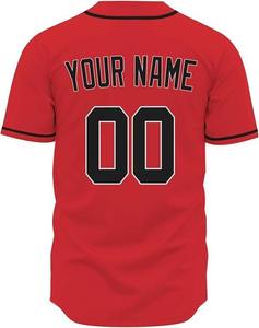 Maillot de baseball pour homme, taille plus, col en V, vêtements de sport, t-shirts à boutons, respirant, imprimé par sublimation, maillot de baseball vierge - Product Image 5