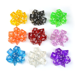 Juego de dados poliédricos transparentes acrílicos de 7 piezas, dados Rpg Dnd para juegos de rol, juego de mesa - Product Image 1