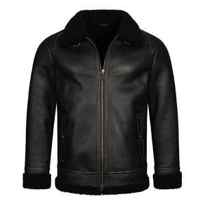 Chaqueta de Invierno Impermeable para Hombre, Elegante, Cálida y Gruesa, 100% Piel de Oveja Genuina, Forro de Borrego, Perfecta para el Frío de Otoño - Product Image 2