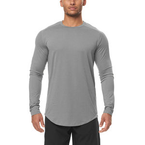 T-shirt à manches longues en coton personnalisé pour homme, uni, coupe ajustée, fabriqué par Fitness Concepts - Product Image 5