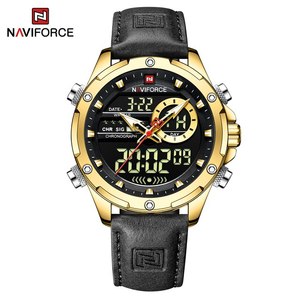 NAVIFORCE 9208 <span class=keywords><strong>Orologio</strong></span> Creativo da Uomo, <span class=keywords><strong>Orologio</strong></span> da Polso Sportivo di Lusso Originale al Quarzo, Impermeabile con Cinturino in Pelle, <span class=keywords><strong>Orologio</strong></span> Digitale Analogico - Product Image 3