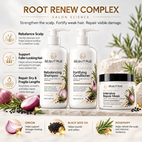 Set Sampo dan Kondisioner OEM Onion Black Seed untuk Pertumbuhan Rambut, Perawatan Akar Rosemary untuk Rambut Lemah, Tipis, Rapuh, dan Rentan Rontok