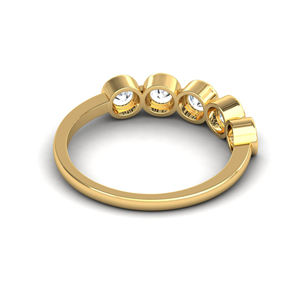 Elegante anillo de oro sólido para mujer con diamantes reales Nuevo diseño Anillos de joyería fina OEM Venta al por mayor Ajuste de bisel Diamante de corte redondo - Product Image 2
