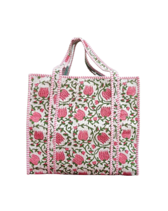 ATITHI ART Soft 100% Cotton Eco-friendly Quilted <b>Tote</b> <b>Bag</b> with Zipper Closure Customizable Logo Padded Fabric for Daily Use - Product Image 5