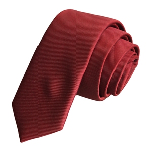 เนคไทลายทางเองทรงสลิมเรียบง่ายเบอร์กันดี - Product Image 2