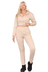 ชุดวอร์มเอวลอย2ชิ้นสำหรับผู้หญิงทันสมัยเซตแฟชั่นสปอร์ตยืดหยุ่นแบบนุ่มสำหรับใส่ออกกำลังกายและไปยิมประจำวัน - Product Image 5