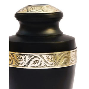 Urne de crémation commémorative de conception merveilleuse pour les hommes et les femmes urnes de conception sculptées à la main de bordure enduite d'or à bas prix - Product Image 3