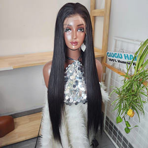 Perruques sans colle à enfiler, cheveux humains vierges vietnamiens, perruque naturelle droite, fermeture en dentelle transparente, fournisseurs de perruques pour femmes noires - Product Image 4